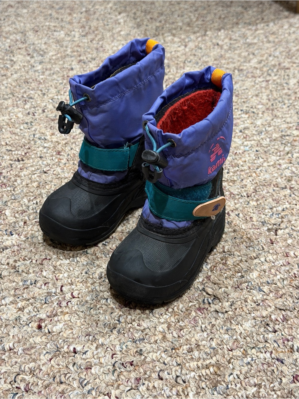 Kamik Kids Purple, Black & Teal Waterproof Snow Boots
